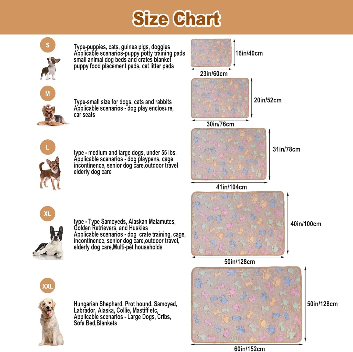 1 Pack 3 Dog Blankets, Soft Fluffy Fleece Pet Blanket Warm Sleep Mat Paw Print Design Puppy Kitten Throw Blanket Doggy Mat, Blanket for Dogs