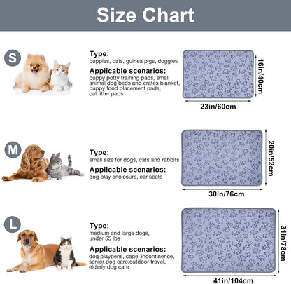 1 Pack 3 Dog Blankets, Soft Fluffy Fleece Pet Blanket Warm Sleep Mat Paw Print Design Puppy Kitten Throw Blanket Doggy Mat, Blanket for Dogs