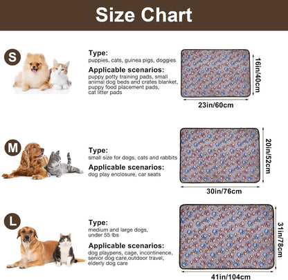 1 Pack 3 Dog Blankets, Soft Fluffy Fleece Pet Blanket Warm Sleep Mat Paw Print Design Puppy Kitten Throw Blanket Doggy Mat, Blanket for Dogs