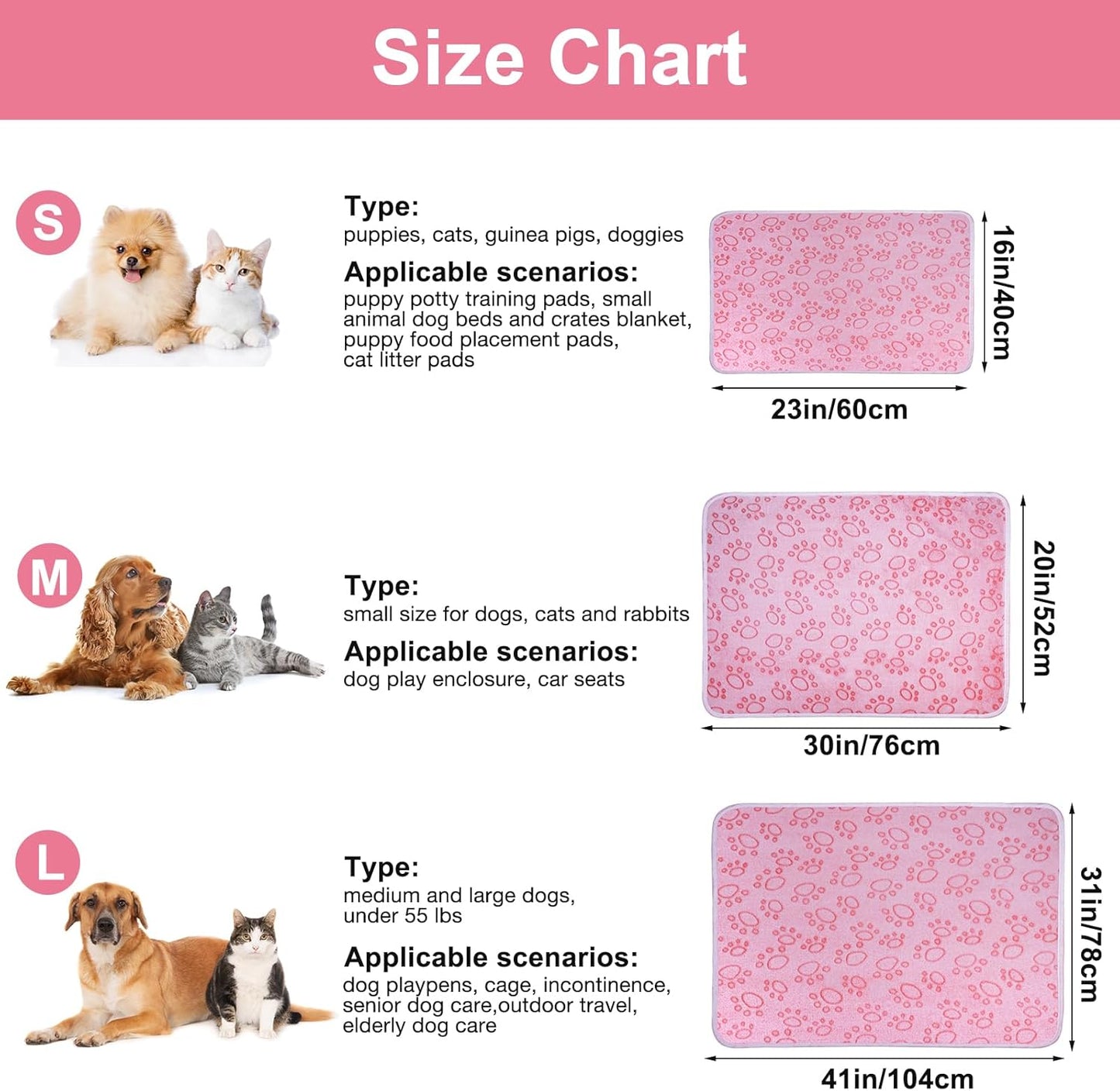 1 Pack 3 Dog Blankets, Soft Fluffy Fleece Pet Blanket Warm Sleep Mat Paw Print Design Puppy Kitten Throw Blanket Doggy Mat, Blanket for Dogs
