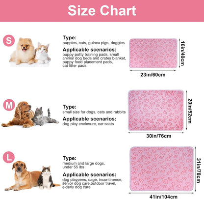 1 Pack 3 Dog Blankets, Soft Fluffy Fleece Pet Blanket Warm Sleep Mat Paw Print Design Puppy Kitten Throw Blanket Doggy Mat, Blanket for Dogs