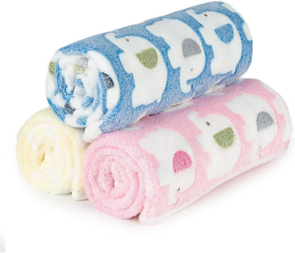 1 Pack 3 Dog Blankets, Soft Fluffy Fleece Pet Blanket Warm Sleep Mat Paw Print Design Puppy Kitten Throw Blanket Doggy Mat, Blanket for Dogs