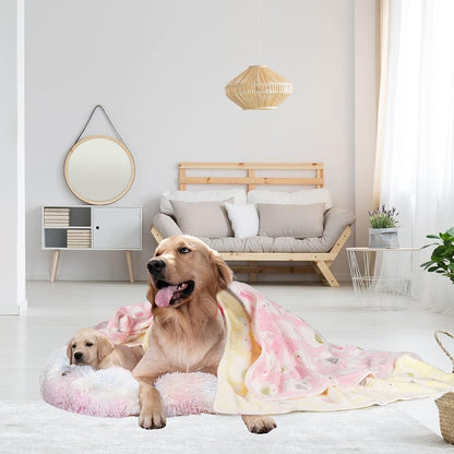 1 Pack 3 Dog Blankets, Soft Fluffy Fleece Pet Blanket Warm Sleep Mat Paw Print Design Puppy Kitten Throw Blanket Doggy Mat, Blanket for Dogs