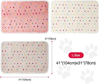 1 Pack 3 Dog Blankets, Soft Fluffy Fleece Pet Blanket Warm Sleep Mat Paw Print Design Puppy Kitten Throw Blanket Doggy Mat, Blanket for Dogs