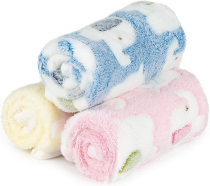 1 Pack 3 Dog Blankets, Soft Fluffy Fleece Pet Blanket Warm Sleep Mat Paw Print Design Puppy Kitten Throw Blanket Doggy Mat, Blanket for Dogs