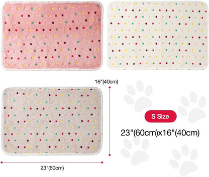 1 Pack 3 Dog Blankets, Soft Fluffy Fleece Pet Blanket Warm Sleep Mat Paw Print Design Puppy Kitten Throw Blanket Doggy Mat, Blanket for Dogs