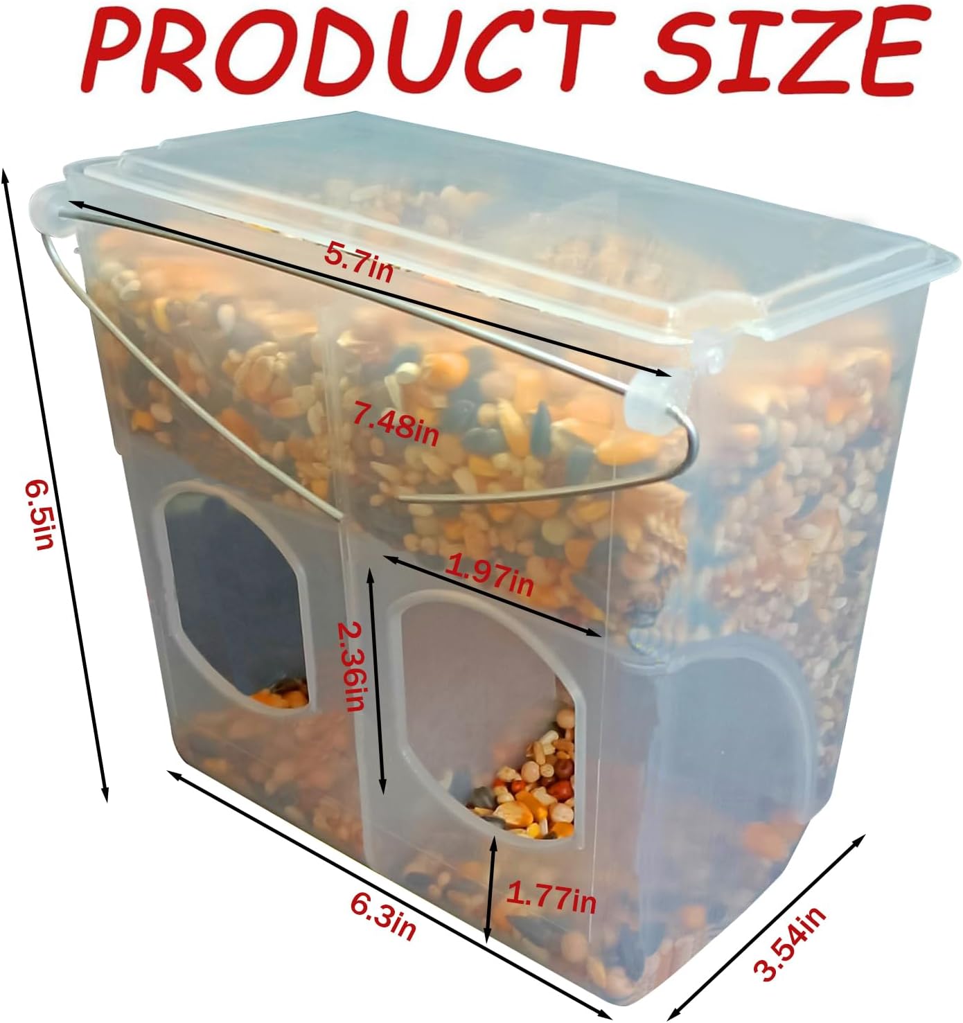 Automatic Pigeon Bird Feeder Water, Plastic Feeder Water Dispenser Drinkers for Cage, No Mess Hanging Parrot Food Feeding, Cage Accessories for Parakeet Quail Bird Chicken (2 Hole - Iron Wire)