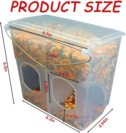 Automatic Pigeon Bird Feeder Water, Plastic Feeder Water Dispenser Drinkers for Cage, No Mess Hanging Parrot Food Feeding, Cage Accessories for Parakeet Quail Bird Chicken (2 Hole - Iron Wire)