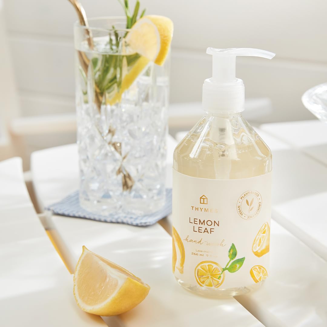 Hand Wash - Moisturizing Hand Soap Dispenser with Pump - Skin Care - Hydrating Liquid Soap Scented with Notes of Dewy Leaves, Lily of the Valley, Lemon Verbena, & Bergamot (Lemon Leaf, 9 fl oz)