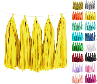 Light Yellow Tissue Paper Tassels Garland Banner for Party Birthday Wedding Decoration Baby Shower Table Decor Balloon (20 Pcs)