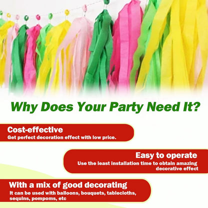 Light Yellow Tissue Paper Tassels Garland Banner for Party Birthday Wedding Decoration Baby Shower Table Decor Balloon (20 Pcs)
