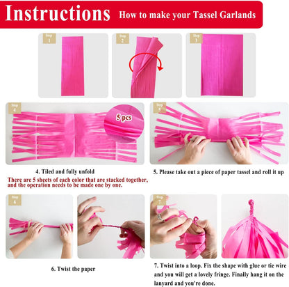 Light Yellow Tissue Paper Tassels Garland Banner for Party Birthday Wedding Decoration Baby Shower Table Decor Balloon (20 Pcs)
