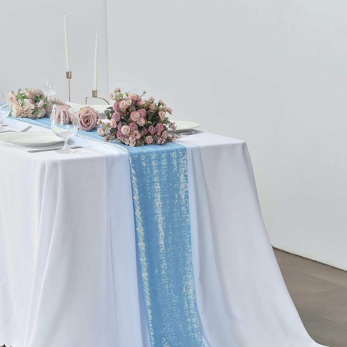 5 Pack 10Ft Light Yellow Chiffon Table Runner Sheer 29x120 Inch for Romantic Wedding Decor Bridal & Baby Shower Birthday Rustic Party Decoration