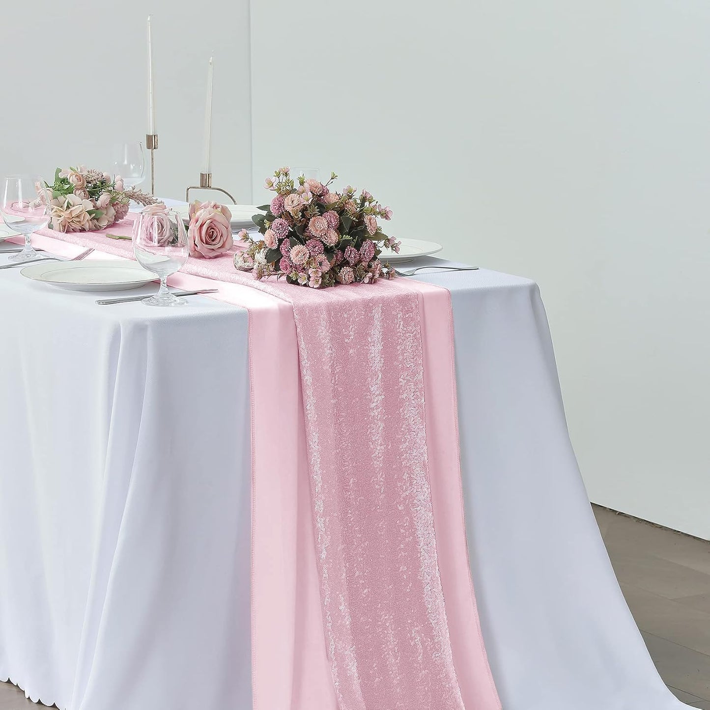 5 Pack 10Ft Light Yellow Chiffon Table Runner Sheer 29x120 Inch for Romantic Wedding Decor Bridal & Baby Shower Birthday Rustic Party Decoration