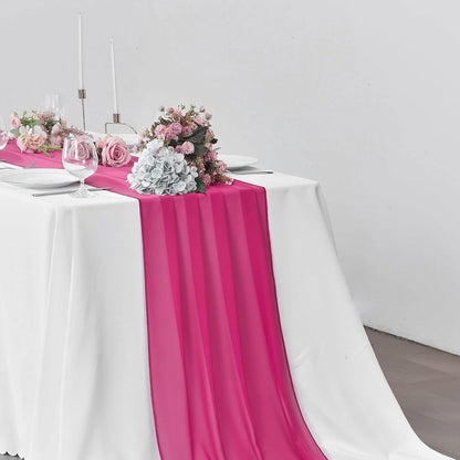 5 Pack 10Ft Light Yellow Chiffon Table Runner Sheer 29x120 Inch for Romantic Wedding Decor Bridal & Baby Shower Birthday Rustic Party Decoration