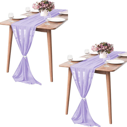5 Pack 10Ft Light Yellow Chiffon Table Runner Sheer 29x120 Inch for Romantic Wedding Decor Bridal & Baby Shower Birthday Rustic Party Decoration