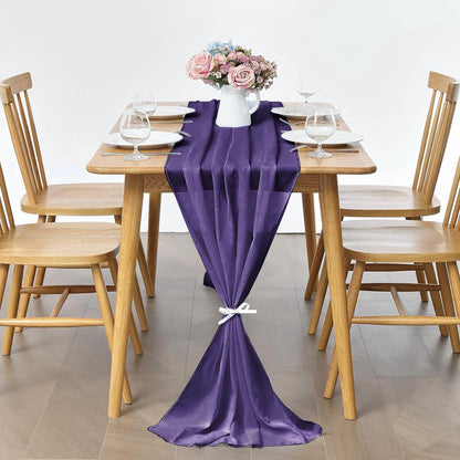 5 Pack 10Ft Light Yellow Chiffon Table Runner Sheer 29x120 Inch for Romantic Wedding Decor Bridal & Baby Shower Birthday Rustic Party Decoration