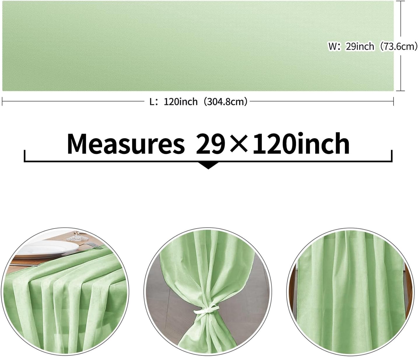 5 Pack 10Ft Light Yellow Chiffon Table Runner Sheer 29x120 Inch for Romantic Wedding Decor Bridal & Baby Shower Birthday Rustic Party Decoration