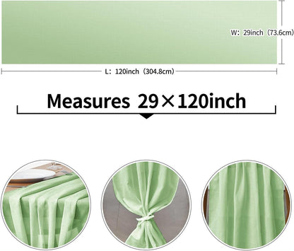 5 Pack 10Ft Light Yellow Chiffon Table Runner Sheer 29x120 Inch for Romantic Wedding Decor Bridal & Baby Shower Birthday Rustic Party Decoration