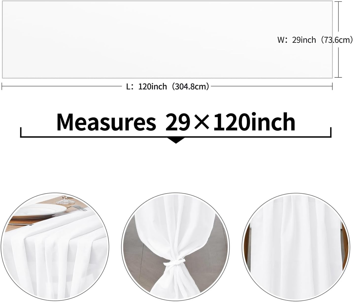 5 Pack 10Ft Light Yellow Chiffon Table Runner Sheer 29x120 Inch for Romantic Wedding Decor Bridal & Baby Shower Birthday Rustic Party Decoration