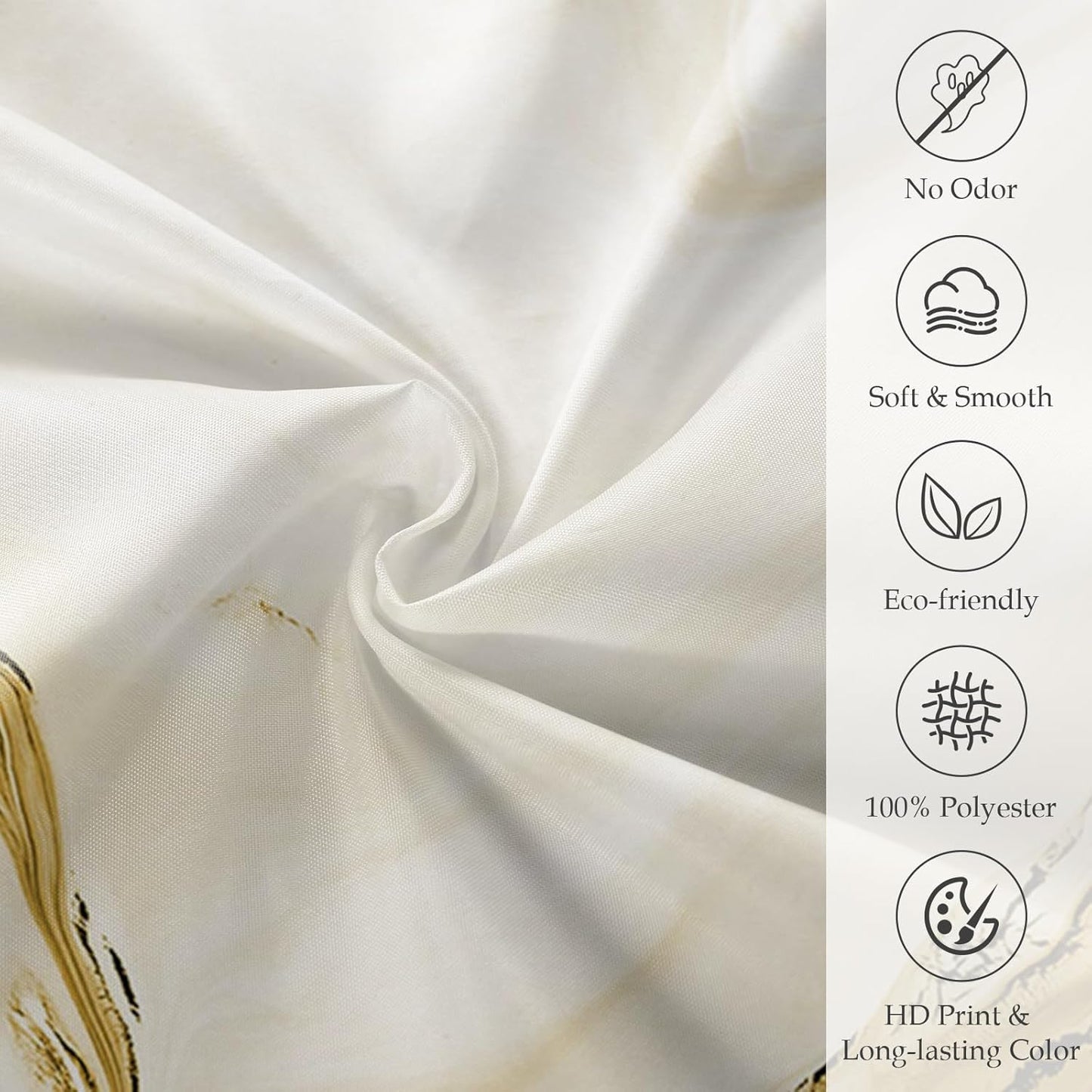 Yellow Marble Shower Curtain, Waterproof Shower Curtain for Bathroom Modern Abstract Art Faux Stone Pattern Bathroom Bathtub Home Decor with Hooks, Machine Washable, 65x72 Inch