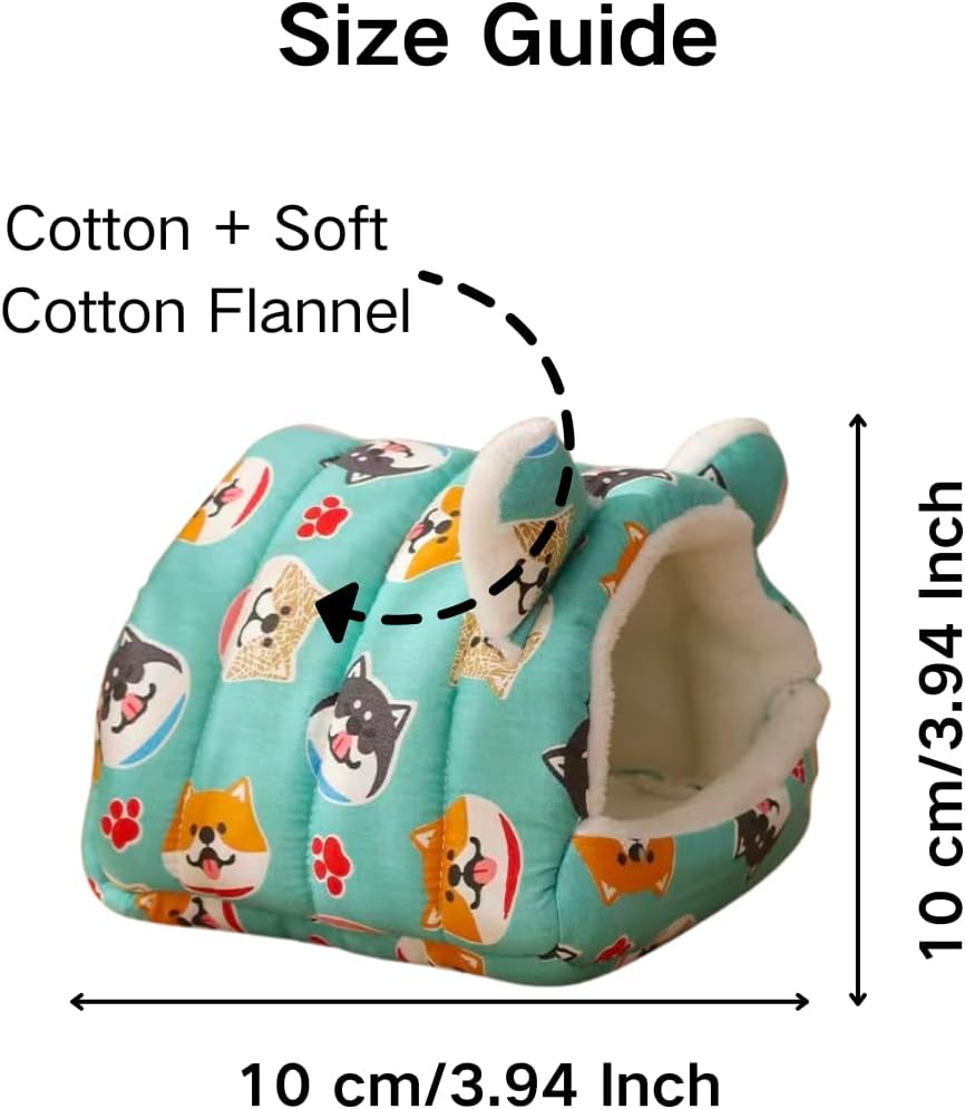 Hamster Cotton Nest Winter Warmer with Fleece Lining Thickened Bedding for Hamsters, Parrots, Hedgehog and Other Small Pets (Yellow,Small)
