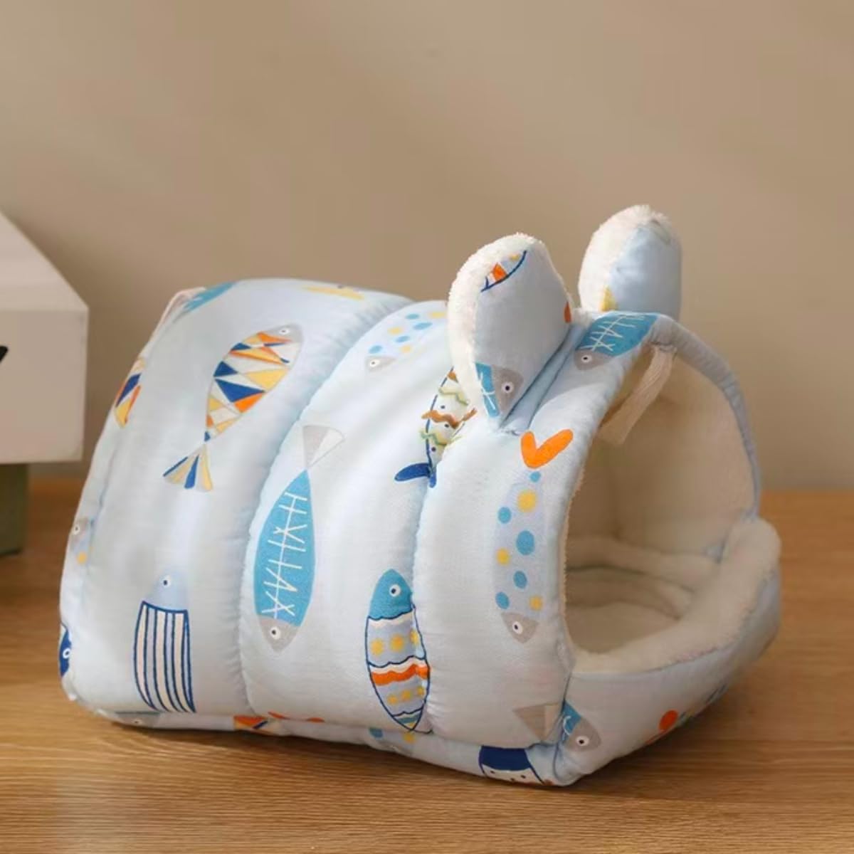 Hamster Cotton Nest Winter Warmer with Fleece Lining Thickened Bedding for Hamsters, Parrots, Hedgehog and Other Small Pets (Yellow,Small)