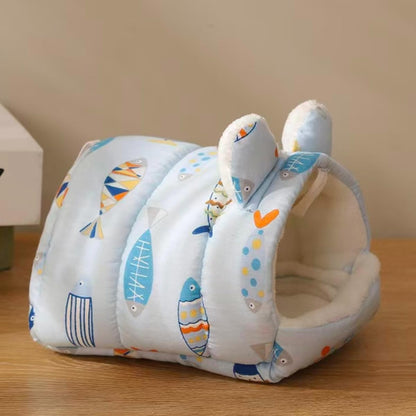 Hamster Cotton Nest Winter Warmer with Fleece Lining Thickened Bedding for Hamsters, Parrots, Hedgehog and Other Small Pets (Yellow,Small)