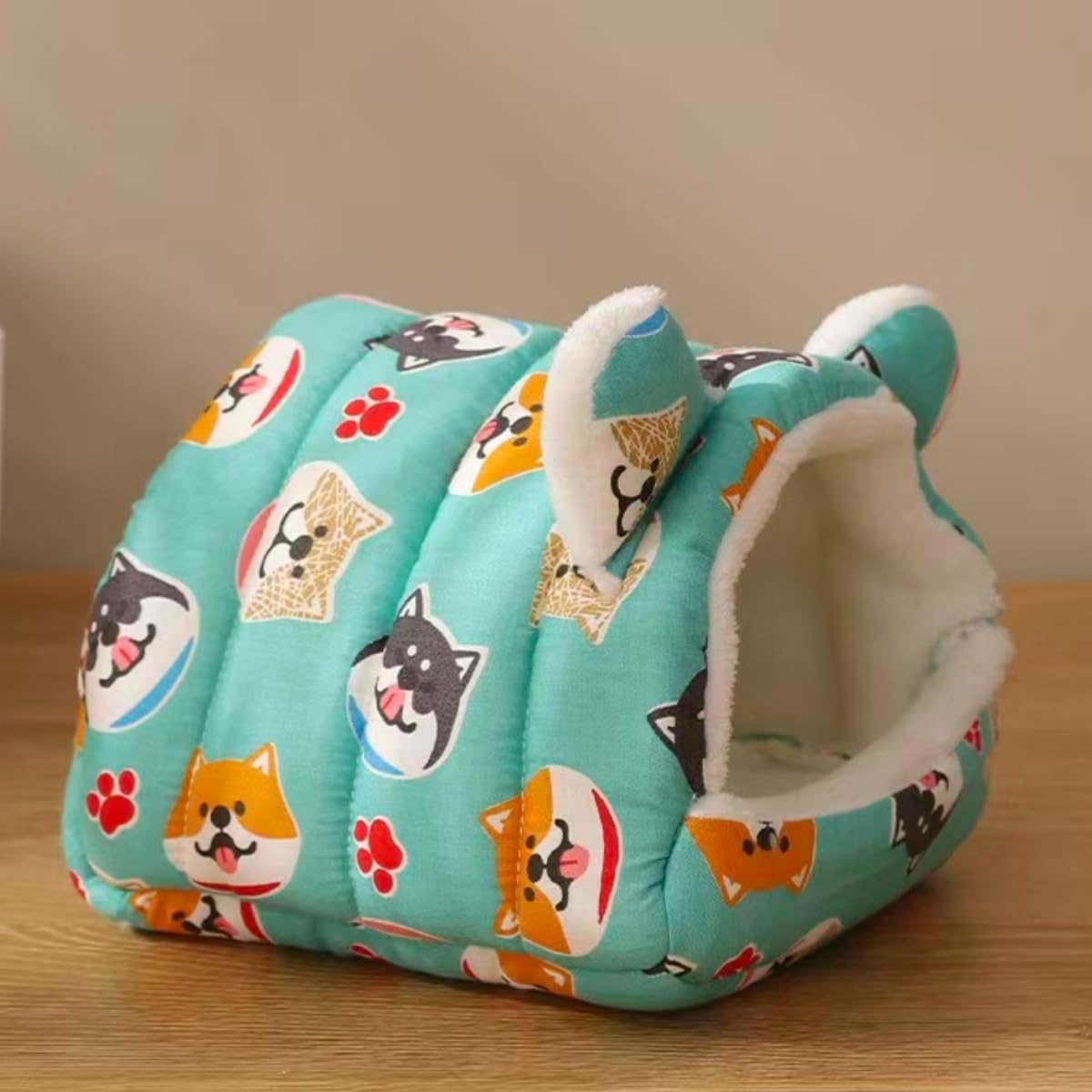 Hamster Cotton Nest Winter Warmer with Fleece Lining Thickened Bedding for Hamsters, Parrots, Hedgehog and Other Small Pets (Yellow,Small)