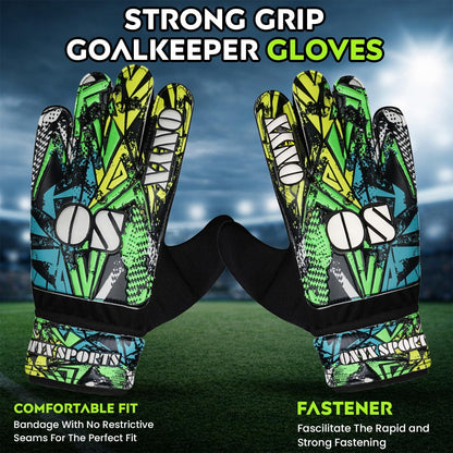 Soccer Goalie Gloves for Kids Boys Children,Youth & Adult Football Goalkeeper Gloves with 4mm Latex Double Wrist & Finger Spine Protection Anti-Slip Strong Grips Palm