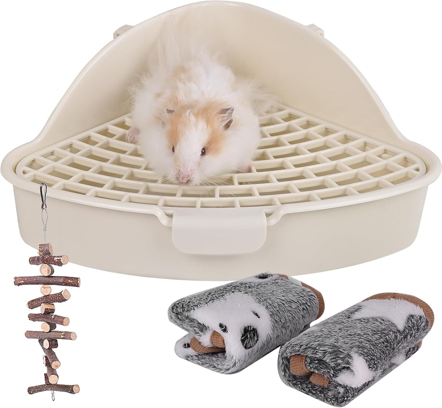 Triangle Potty Trainer Corner Litter Bedding Box Pet Pan for Baby Rabbit, Chinchillas, Small Guinea Pigs, Ferret, Galesaur