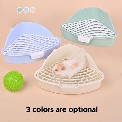 Triangle Potty Trainer Corner Litter Bedding Box Pet Pan for Baby Rabbit, Chinchillas, Small Guinea Pigs, Ferret, Galesaur