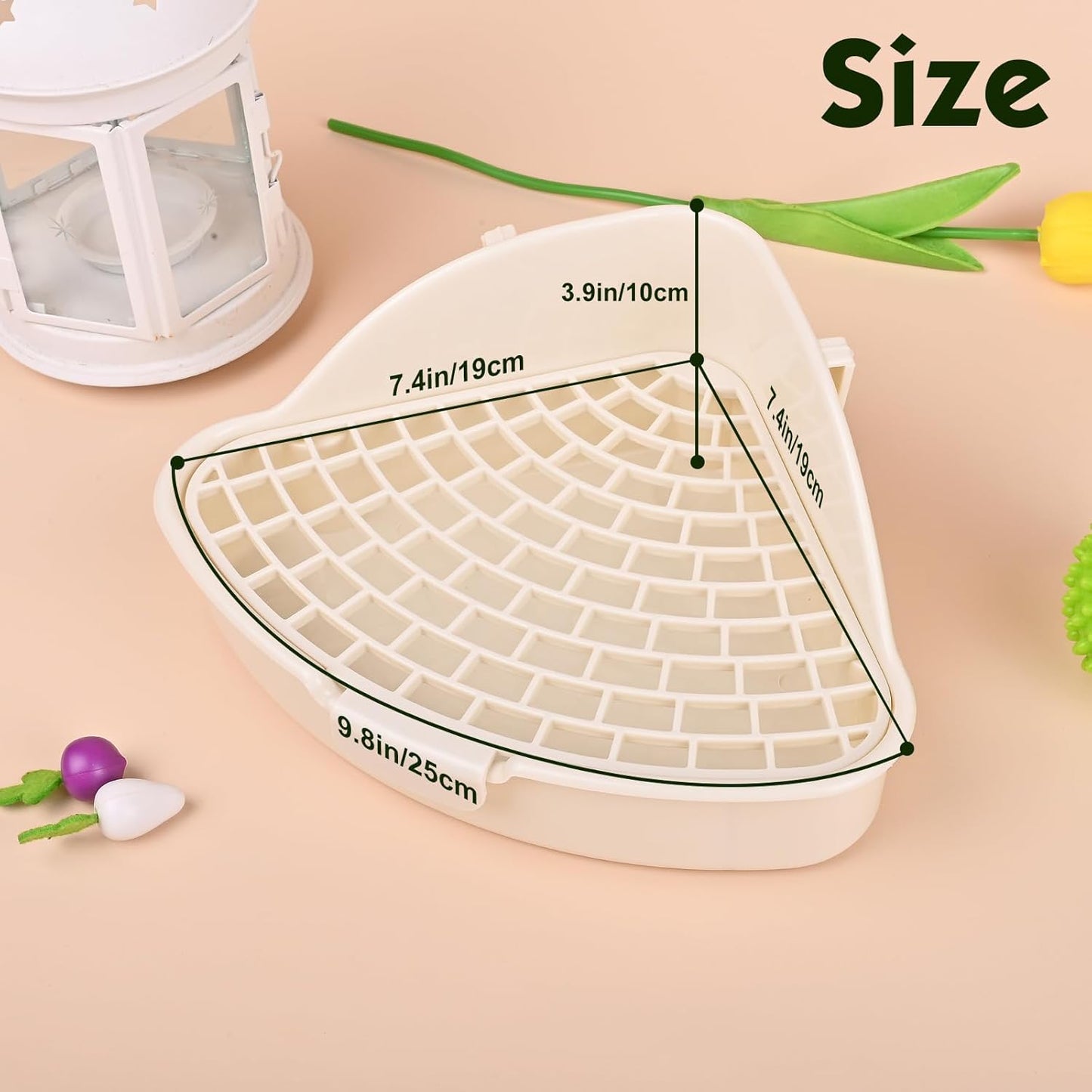 Triangle Potty Trainer Corner Litter Bedding Box Pet Pan for Baby Rabbit, Chinchillas, Small Guinea Pigs, Ferret, Galesaur
