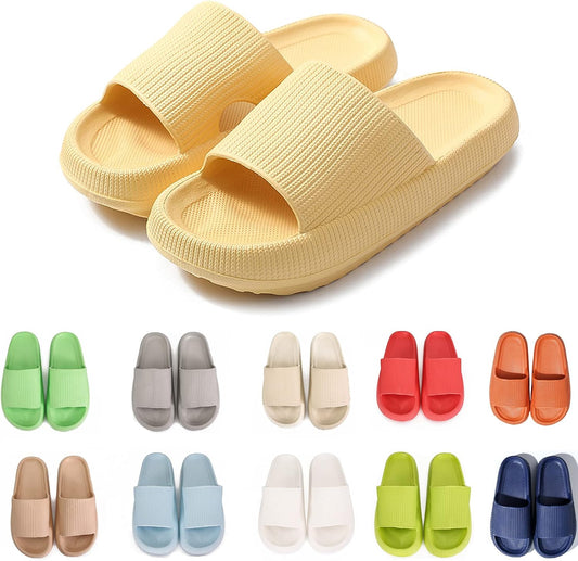 Cloud Slippers for Women and Men Massage Thick Sole Non-Slip Shower Slippers Bathroom Super Soft Comfy House Cloud Slide Slippers for Indoor and Outdoor