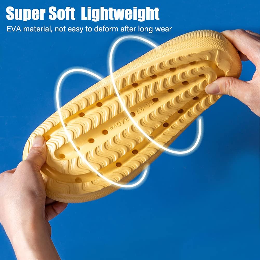 Cloud Slippers for Women and Men Massage Thick Sole Non-Slip Shower Slippers Bathroom Super Soft Comfy House Cloud Slide Slippers for Indoor and Outdoor