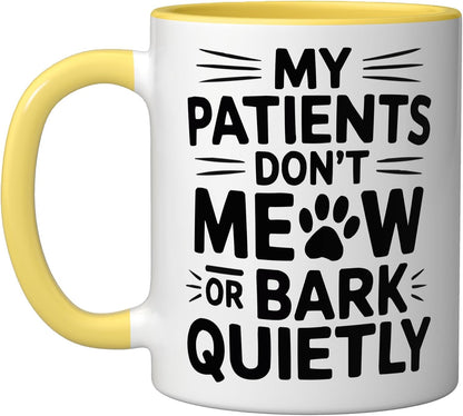 Veterinary Surgeon Veterinarian Pet Animal Care Ceramic Mug, Yellow/White, 11oz
