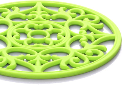 Trivets for Dishes/Pots/Pans, 3 Pcs Silicone Mats, Flexible/Durable/Non Slip Hot Pads to Protect Table and Counter Top (Yellow)