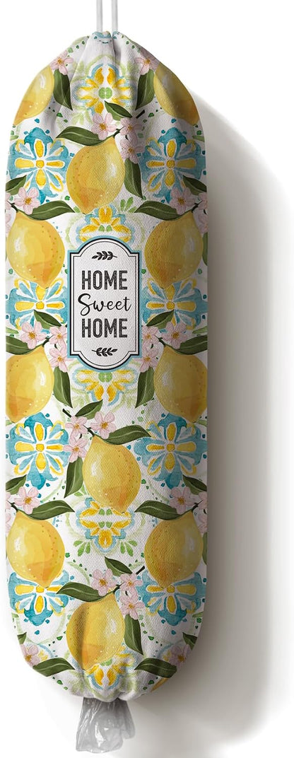 Lemon Grocery Bag Holder Organizer Storage for Plastic Bags Lemon Decor 23" x 9"