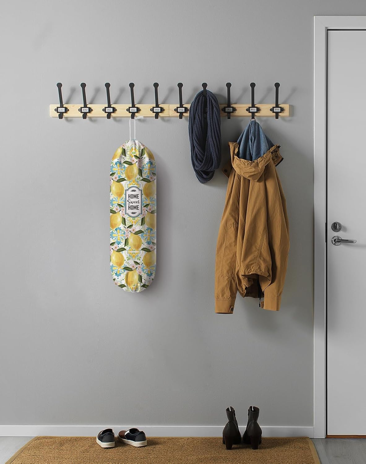 Lemon Grocery Bag Holder Organizer Storage for Plastic Bags Lemon Decor 23" x 9"