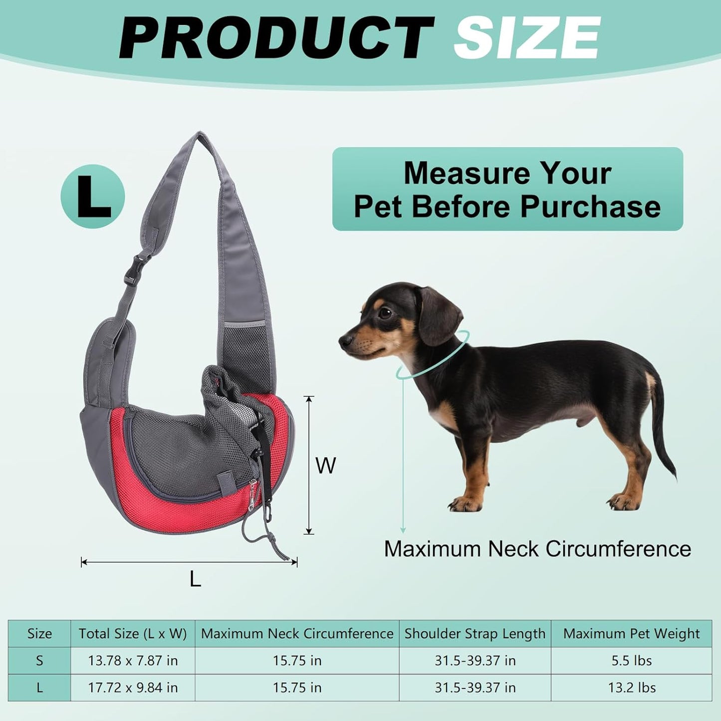 Dog Sling Carrier for Small Pet Up to 13.2 lbs Hand-Free Drawstring Pet Sling Carrier with Safety Hook & Adjustable Strap, (Yellow, 1 Pcs) Intended for Hiking and Camping
