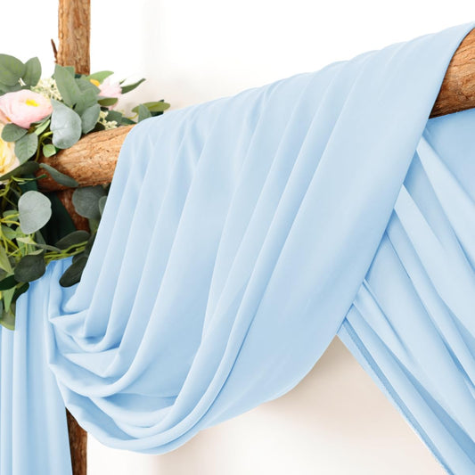 Wedding Arch Draping Fabric 30'' x 18FT Sheer Chiffon Arch Drape Backdrop | 2 Panels Yellow Drapes for Summer Wedding Bridal Shower Baby Shower Church Birthday Party Outdoor Decor