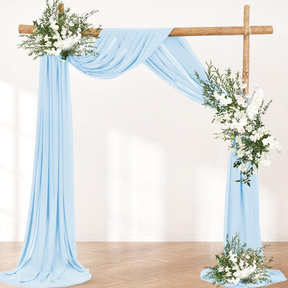 Wedding Arch Draping Fabric 30'' x 18FT Sheer Chiffon Arch Drape Backdrop | 2 Panels Yellow Drapes for Summer Wedding Bridal Shower Baby Shower Church Birthday Party Outdoor Decor