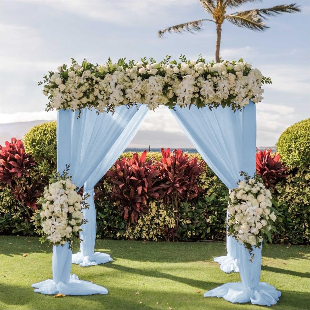 Wedding Arch Draping Fabric 30'' x 18FT Sheer Chiffon Arch Drape Backdrop | 2 Panels Yellow Drapes for Summer Wedding Bridal Shower Baby Shower Church Birthday Party Outdoor Decor