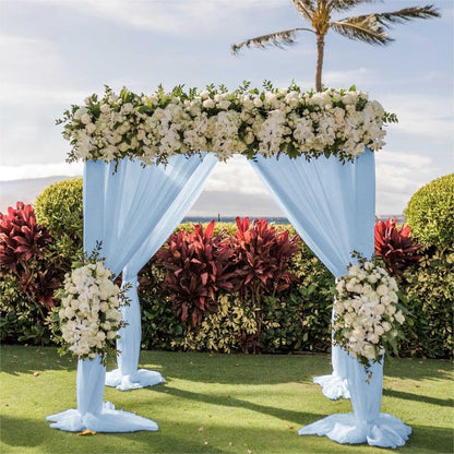Wedding Arch Draping Fabric 30'' x 18FT Sheer Chiffon Arch Drape Backdrop | 2 Panels Yellow Drapes for Summer Wedding Bridal Shower Baby Shower Church Birthday Party Outdoor Decor