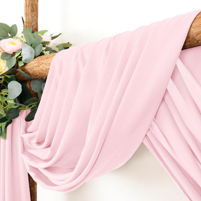 Wedding Arch Draping Fabric 30'' x 18FT Sheer Chiffon Arch Drape Backdrop | 2 Panels Yellow Drapes for Summer Wedding Bridal Shower Baby Shower Church Birthday Party Outdoor Decor