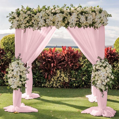 Wedding Arch Draping Fabric 30'' x 18FT Sheer Chiffon Arch Drape Backdrop | 2 Panels Yellow Drapes for Summer Wedding Bridal Shower Baby Shower Church Birthday Party Outdoor Decor