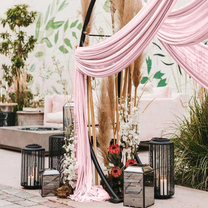 Wedding Arch Draping Fabric 30'' x 18FT Sheer Chiffon Arch Drape Backdrop | 2 Panels Yellow Drapes for Summer Wedding Bridal Shower Baby Shower Church Birthday Party Outdoor Decor