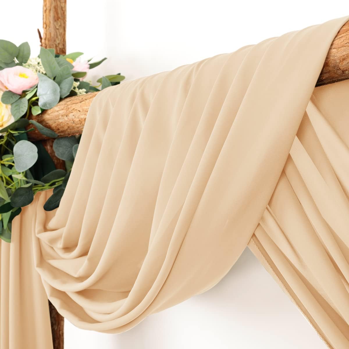 Wedding Arch Draping Fabric 30'' x 18FT Sheer Chiffon Arch Drape Backdrop | 2 Panels Yellow Drapes for Summer Wedding Bridal Shower Baby Shower Church Birthday Party Outdoor Decor