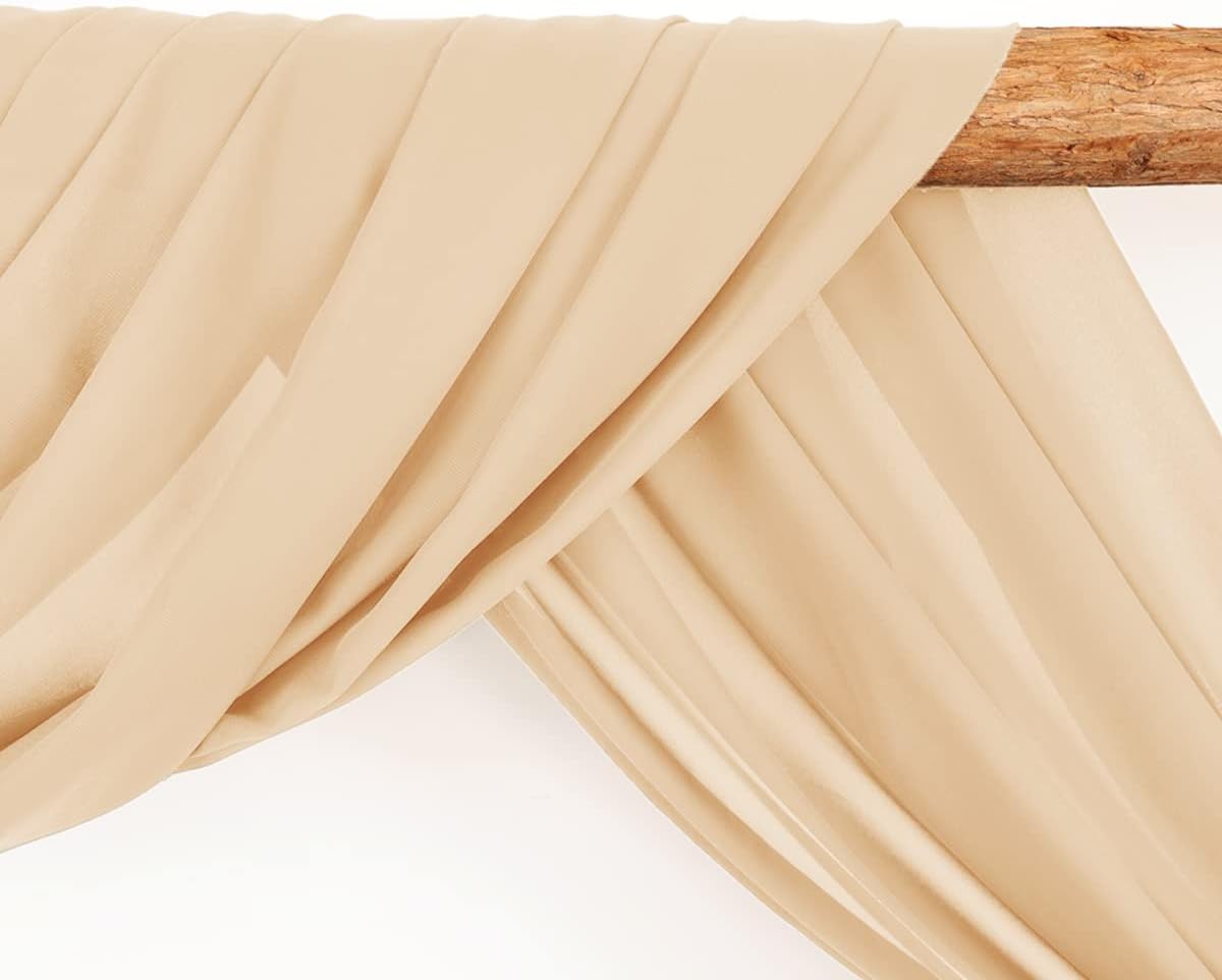 Wedding Arch Draping Fabric 30'' x 18FT Sheer Chiffon Arch Drape Backdrop | 2 Panels Yellow Drapes for Summer Wedding Bridal Shower Baby Shower Church Birthday Party Outdoor Decor