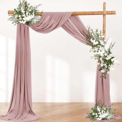 Wedding Arch Draping Fabric 30'' x 18FT Sheer Chiffon Arch Drape Backdrop | 2 Panels Yellow Drapes for Summer Wedding Bridal Shower Baby Shower Church Birthday Party Outdoor Decor
